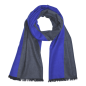 Preview: Stole Scarf Shawl 100% Silk Flannel Jacquard Melange Grey Blue